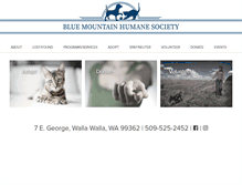 Tablet Screenshot of bluemountainhumane.org